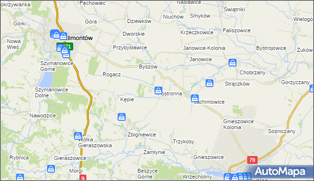 mapa Postronna, Postronna na mapie Targeo