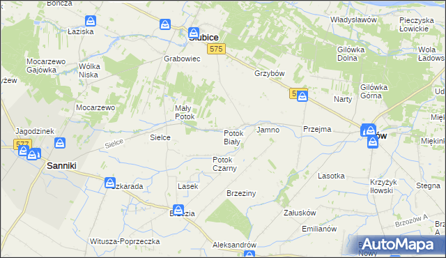 mapa Potok Biały, Potok Biały na mapie Targeo