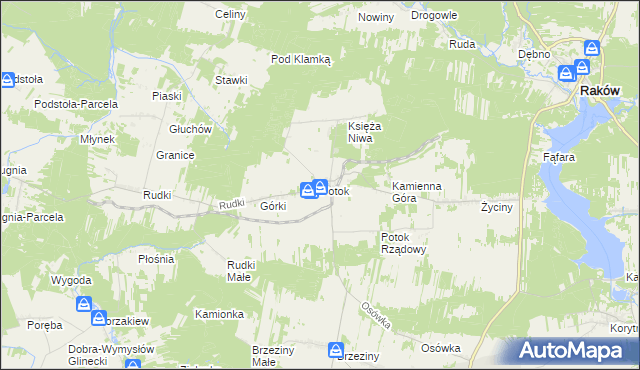 mapa Potok gmina Szydłów, Potok gmina Szydłów na mapie Targeo