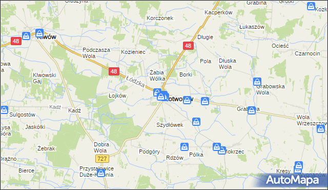 mapa Potworów powiat przysuski, Potworów powiat przysuski na mapie Targeo