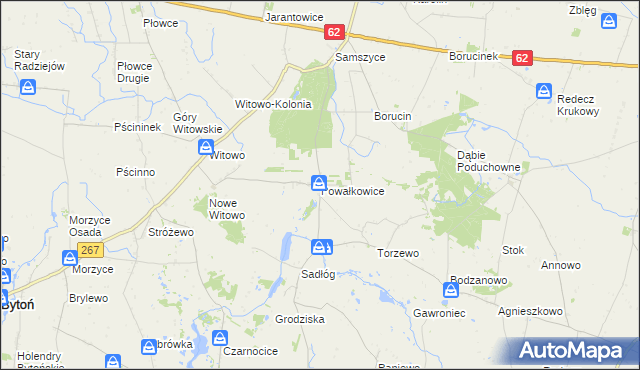 mapa Powałkowice, Powałkowice na mapie Targeo