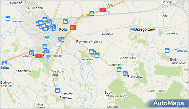 mapa Powiercie, Powiercie na mapie Targeo