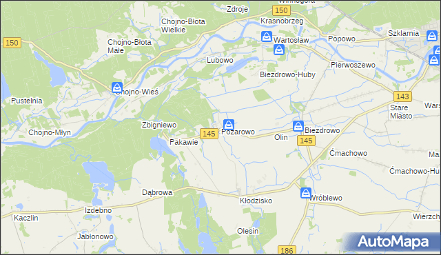 mapa Pożarowo, Pożarowo na mapie Targeo