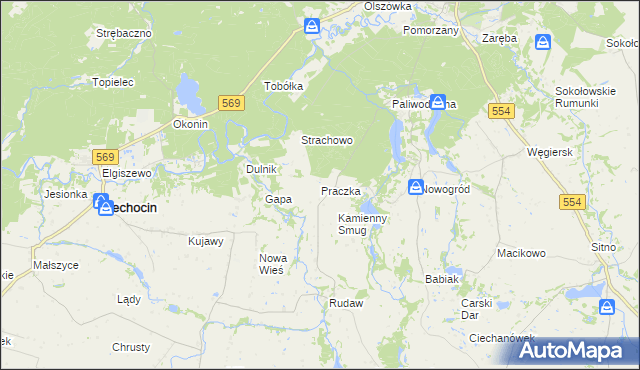 mapa Praczka, Praczka na mapie Targeo