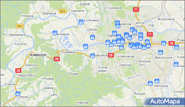 mapa Prałkowce, Prałkowce na mapie Targeo