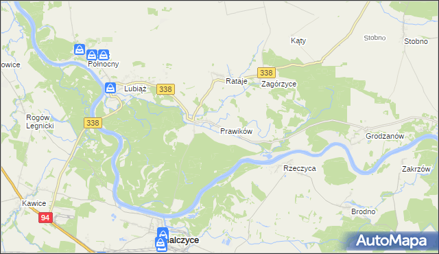 mapa Prawików, Prawików na mapie Targeo