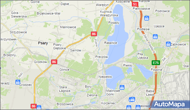 mapa Preczów, Preczów na mapie Targeo