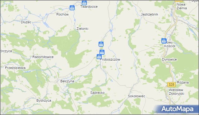 mapa Proboszczów, Proboszczów na mapie Targeo