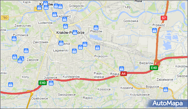 mapa Prokocim, Prokocim na mapie Targeo