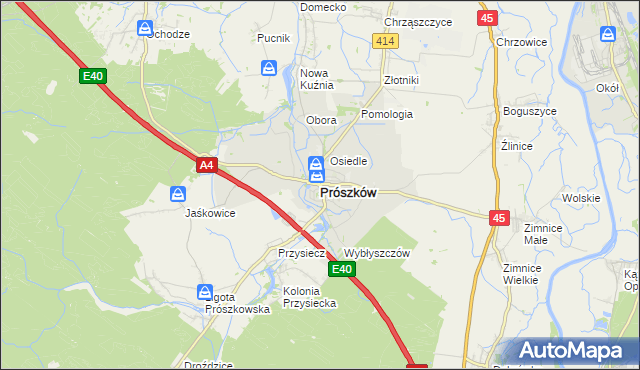 mapa Prószków, Prószków na mapie Targeo