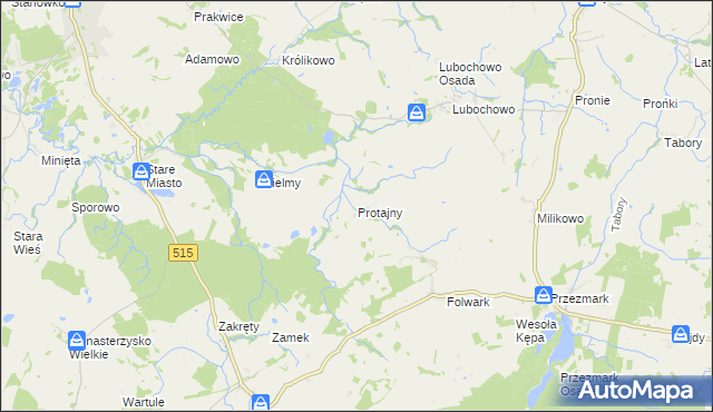 mapa Protajny, Protajny na mapie Targeo