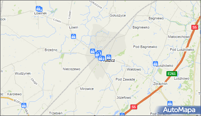 mapa Pruszcz powiat świecki, Pruszcz powiat świecki na mapie Targeo