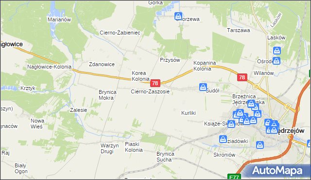 mapa Prząsław, Prząsław na mapie Targeo