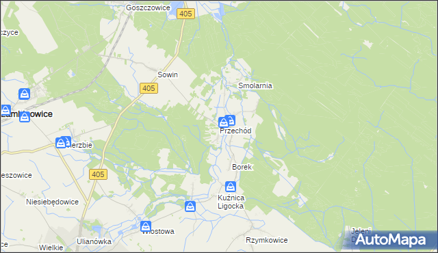 mapa Przechód gmina Korfantów, Przechód gmina Korfantów na mapie Targeo