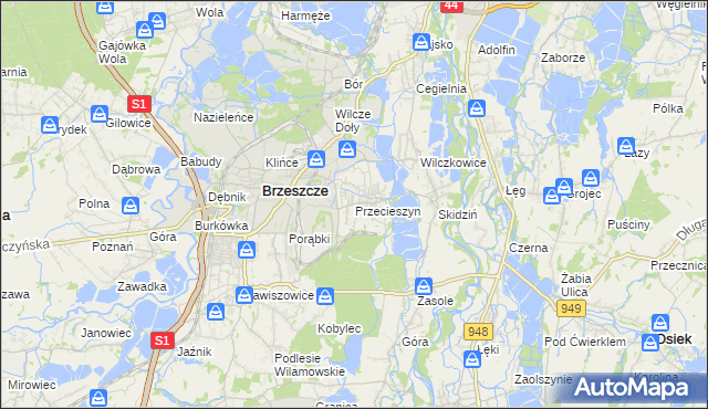 mapa Przecieszyn, Przecieszyn na mapie Targeo
