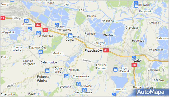 mapa Przeciszów, Przeciszów na mapie Targeo