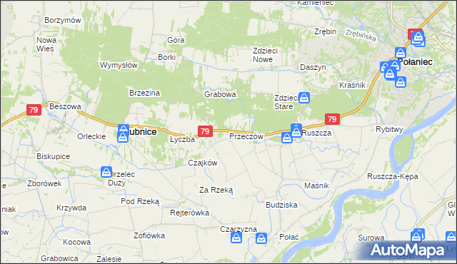 mapa Przeczów gmina Łubnice, Przeczów gmina Łubnice na mapie Targeo