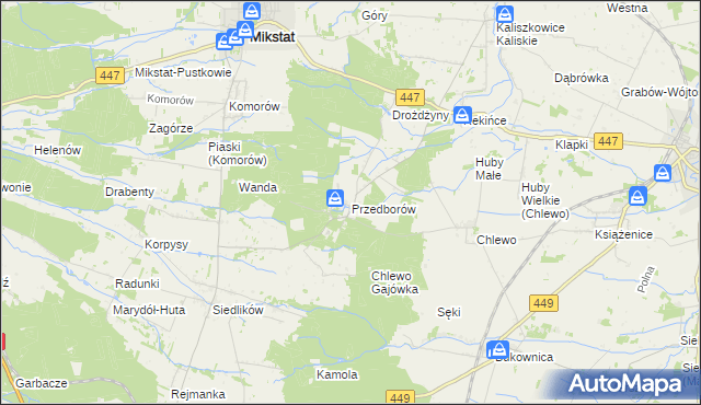 mapa Przedborów, Przedborów na mapie Targeo
