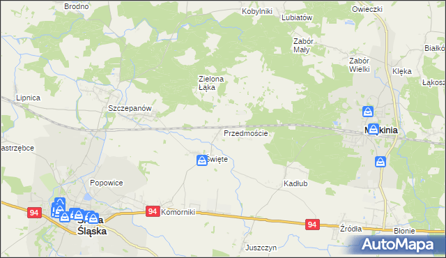 mapa Przedmoście gmina Środa Śląska, Przedmoście gmina Środa Śląska na mapie Targeo