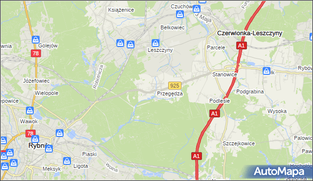 mapa Przegędza, Przegędza na mapie Targeo