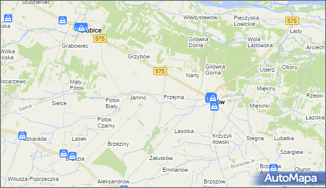 mapa Przejma gmina Iłów, Przejma gmina Iłów na mapie Targeo