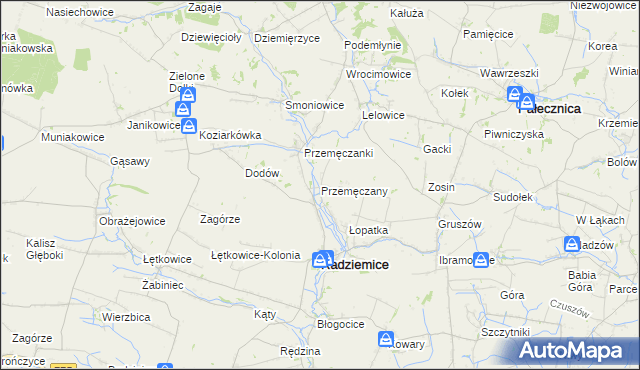 mapa Przemęczany, Przemęczany na mapie Targeo