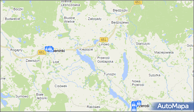 mapa Przerośl Gołdapska, Przerośl Gołdapska na mapie Targeo