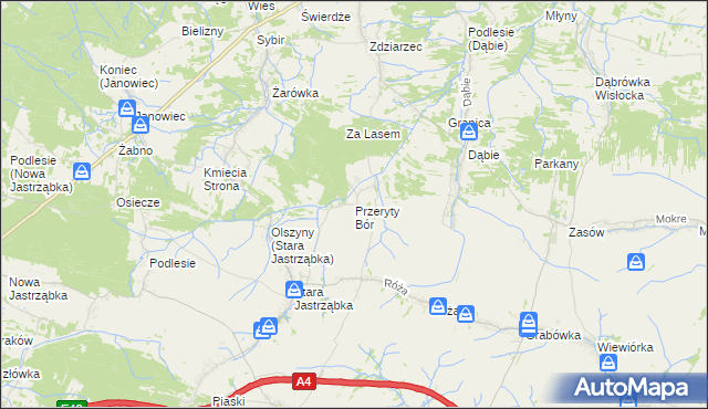 mapa Przeryty Bór, Przeryty Bór na mapie Targeo