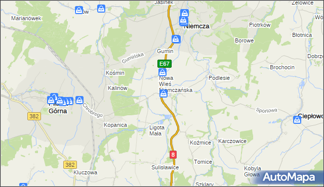 mapa Przerzeczyn-Zdrój, Przerzeczyn-Zdrój na mapie Targeo