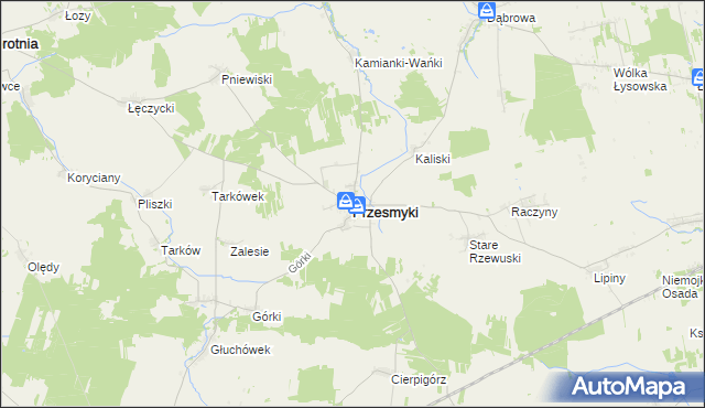 mapa Przesmyki, Przesmyki na mapie Targeo