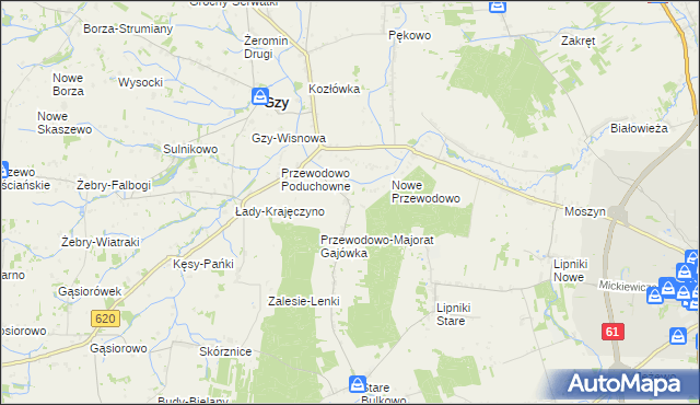mapa Przewodowo-Majorat, Przewodowo-Majorat na mapie Targeo