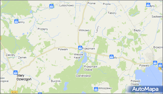 mapa Przezmark gmina Stary Dzierzgoń, Przezmark gmina Stary Dzierzgoń na mapie Targeo