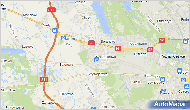 mapa Przeźmierowo, Przeźmierowo na mapie Targeo