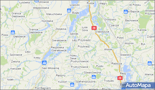 mapa Przybradz, Przybradz na mapie Targeo