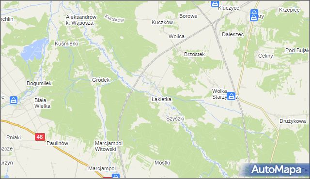 mapa Przyłęk gmina Szczekociny, Przyłęk gmina Szczekociny na mapie Targeo