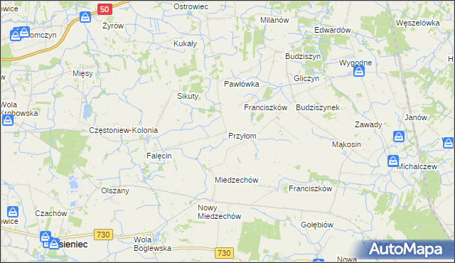 mapa Przyłom, Przyłom na mapie Targeo
