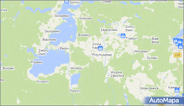 mapa Przymuszewo gmina Brusy, Przymuszewo gmina Brusy na mapie Targeo