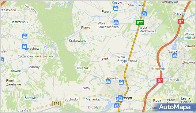 mapa Przypki, Przypki na mapie Targeo