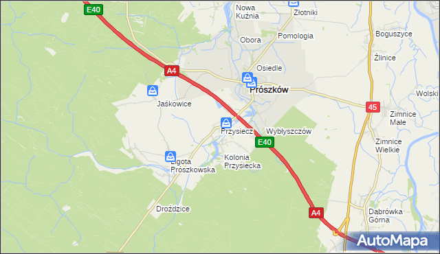 mapa Przysiecz, Przysiecz na mapie Targeo