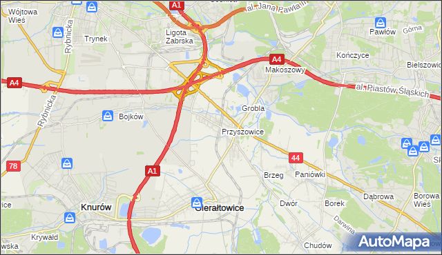 mapa Przyszowice, Przyszowice na mapie Targeo