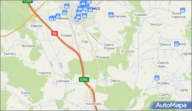 mapa Przywsie, Przywsie na mapie Targeo