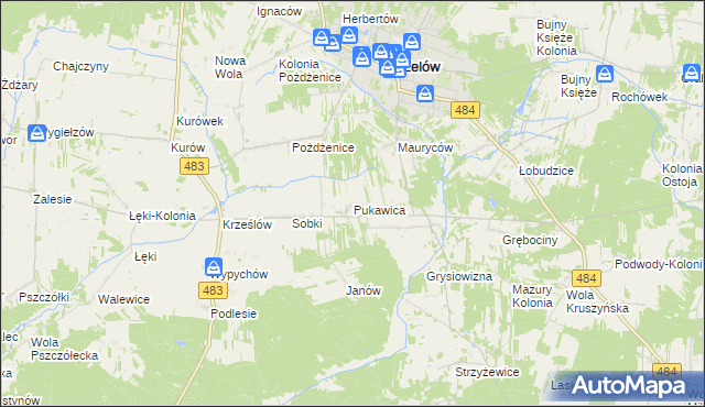 mapa Pukawica, Pukawica na mapie Targeo