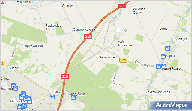 mapa Pułankowice, Pułankowice na mapie Targeo