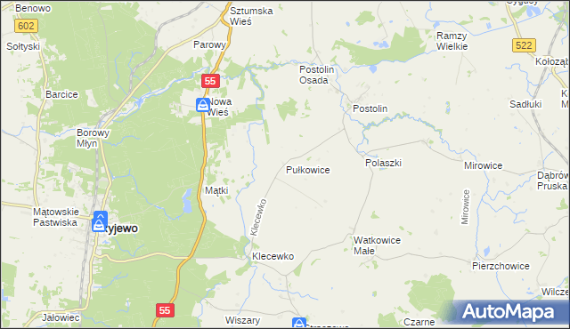 mapa Pułkowice, Pułkowice na mapie Targeo