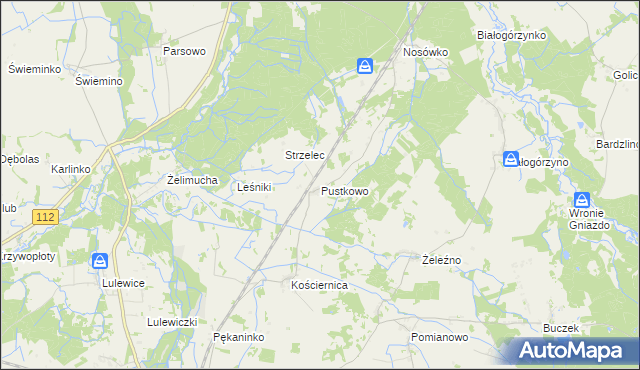 mapa Pustkowo gmina Białogard, Pustkowo gmina Białogard na mapie Targeo