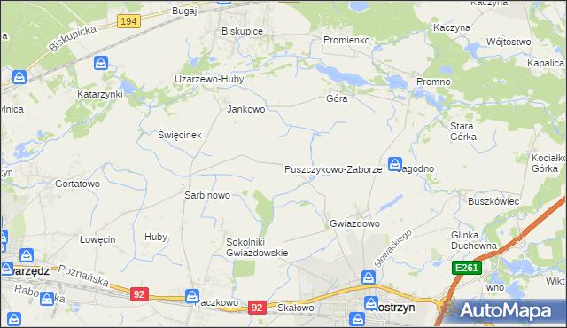 mapa Puszczykowo-Zaborze, Puszczykowo-Zaborze na mapie Targeo