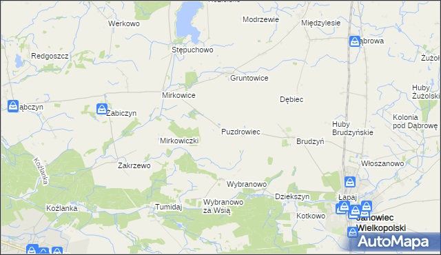 mapa Puzdrowiec, Puzdrowiec na mapie Targeo