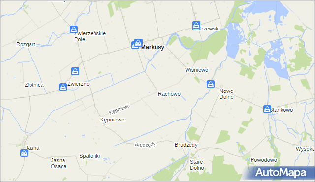 mapa Rachowo, Rachowo na mapie Targeo