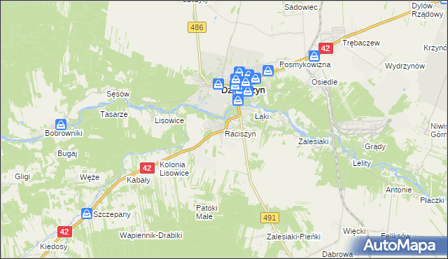 mapa Raciszyn, Raciszyn na mapie Targeo