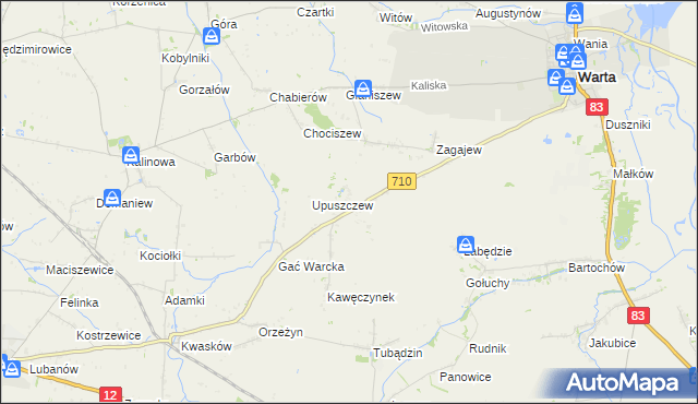 mapa Raczków, Raczków na mapie Targeo